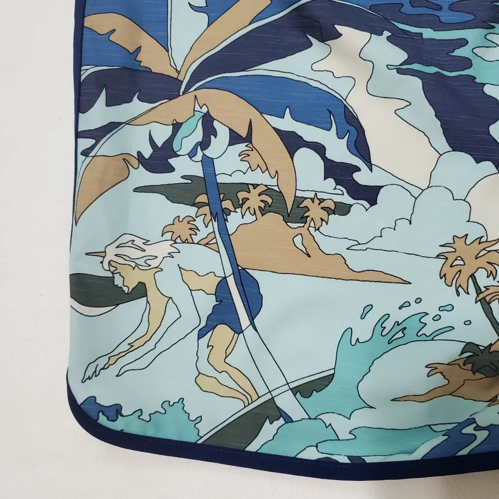 Quicksilver High Line Board Shorts Blue Surfer Print 33 Waist